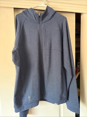 Men's Heather Blue Full-Zip Hoodie Sweater